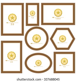 Frame Set for picture or text. Border for Certificate of Education Uniquely beautiful stripes.