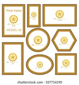Frame Set for picture or text. Border for Certificate of Education Uniquely beautiful stripes.