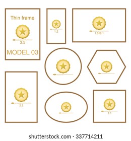 Frame Set for picture or text. Border for Certificate of Education Uniquely beautiful stripes.