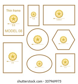 Frame Set for picture or text. Border for Certificate of Education Uniquely beautiful stripes.