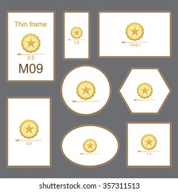 Frame Set for picture or text. Border for Certificate of Education Uniquely beautiful stripes.