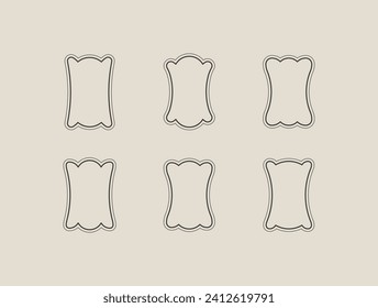 Сlassic frame set in retro style. Simple design framing. Vector shape for interior decor and design, packaging, labels, postcards, invitations.