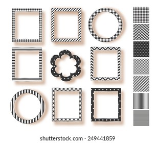 Frame set and a set of seamless patterns (used for the frames). 
