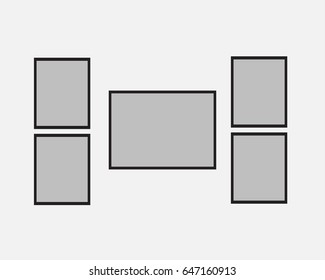 Frame set with simple design for background images, photographs, graphics, text