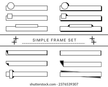 conjunto de marcos burbuja de voz simple, título del encabezado de decoración de marco