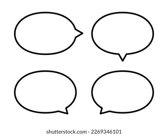 Frame set of simple speech bubbles. Line width and line color can be changed.