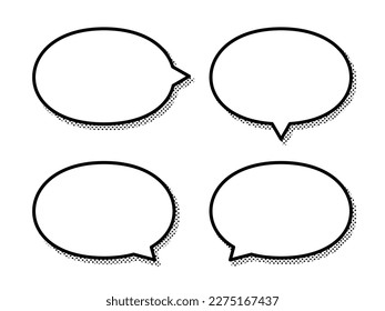 Frame set of simple speech bubbles. Vector illustration with shadow.