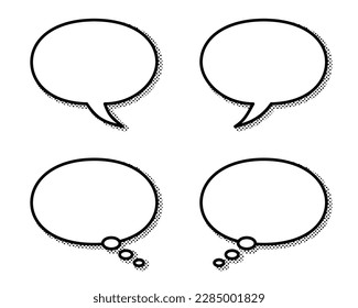 Frame set of simple speech bubbles. with shadow.