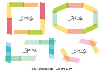 Frame set of spring masking tape