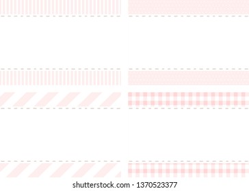 frame set of stripe,dot and gingham check