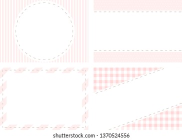 frame set of stripe,dot and gingham check
