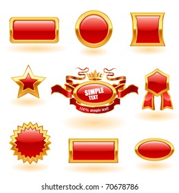 Frame set with text on white. Vector