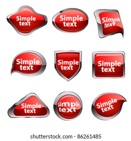 Frame set with text on white. Vector