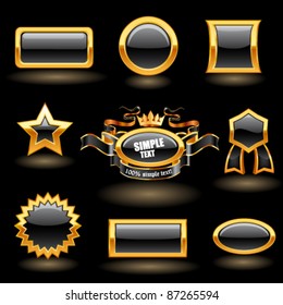 Frame set with text on white. Vector