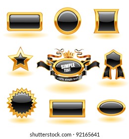 Frame set with text on white. Vector