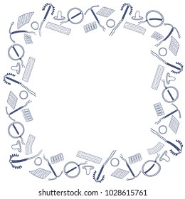 Frame  set of vector contraceptives designed for women, the choice of intrauterine devices, pills, rings, vaginal suppositories to prevent pregnancy for a doctor and gynecological medical institution