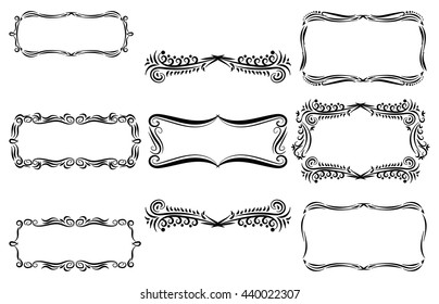 Frame. Set. Vector illustration. Ornate pattern.