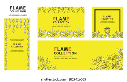 Frame set of vector illustrations of plants.