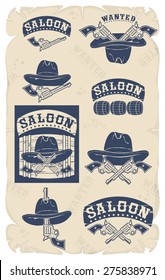 Frame set Wild West, vector