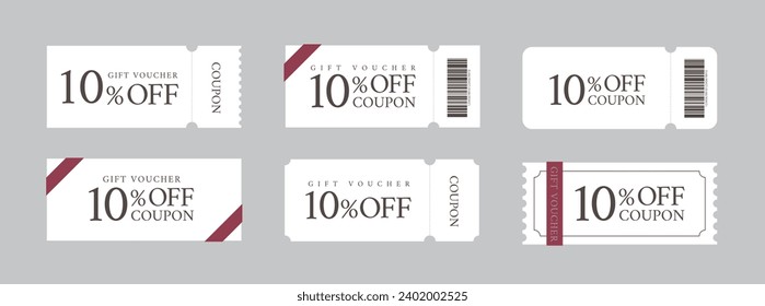 Coupons, Rabattkarten, Rabattcoupons, Coupons mit 10 % Rabatt