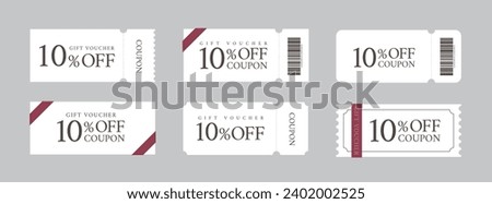 Frame sets of coupons, discount tickets, 10% discount coupons, fashion coupons