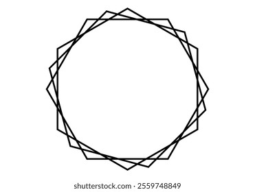 Frame of several black stroke hexagons