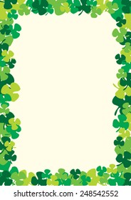 Frame of Shamrock in Greens 