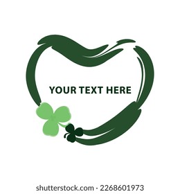 Frame of shape heart for St. Patrick's Day with shamrock Vector illustration
