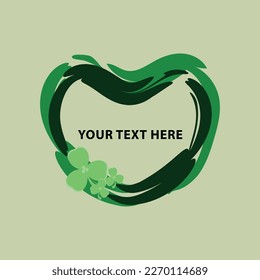 Frame of shape heart for St. Patrick's Day with shamrock Vector illustration
