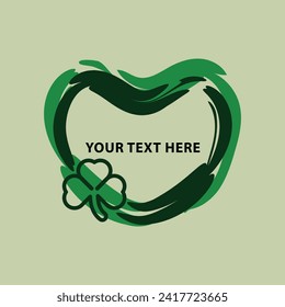 Frame of shape heart for St. Patrick's Day with shamrock Vector
