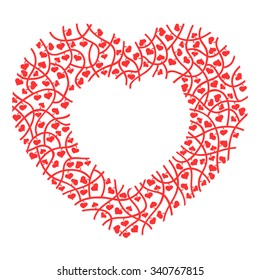 Frame in the shape of a heart. Vector illustration