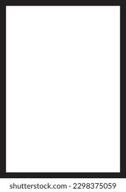 Frame shape icon, vertical rectangle decorative vintage border doodle element for simple banner design in vector illustration