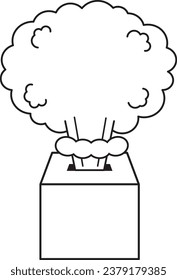 Marco en forma de humo saliendo de una caja