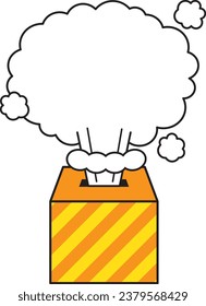 Marco en forma de humo saliendo de una caja