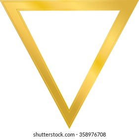 frame in the shape of a triangle, the metal gold, one frame, vector