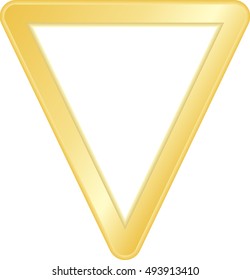 frame in the shape of a triangle, the metal gold, vector