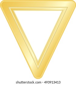 frame in the shape of a triangle, the metal gold, vector