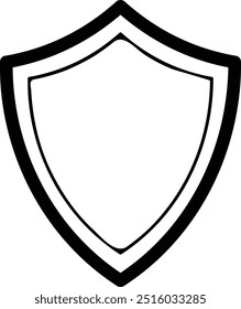 Frame shield icon element, outline border grunge shape icon, decorative doodle for design in vector illustration
