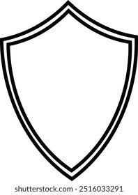 Frame shield icon element, outline border grunge shape icon, decorative doodle for design in vector illustration
