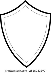 Elemento del icono del escudo del marco, icono de la forma del grunge del borde del contorno, garabato decorativo para el diseño en Ilustración vectorial
