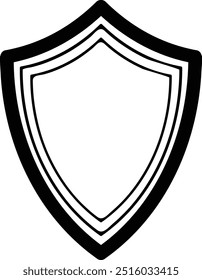 Frame shield icon element, outline border grunge shape icon, decorative doodle for design in vector illustration
