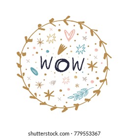 Frame, signs, letters, emblem, label, wreath, baby font, lettering, boho cute, inscription, pattern. Print, decor, photo overlay, card, poster, clothes print, tattoos. Vector, clip art, hand drawn. 