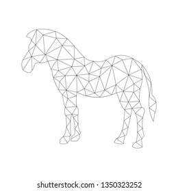 
Frame silhouette of Horse to color in the polygon style for children and adults