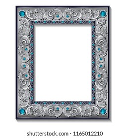 frame silver color with shadow on white background