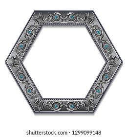 frame silver color with shadow on white background