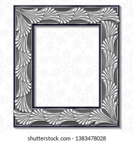 frame silver color with shadow on white background
