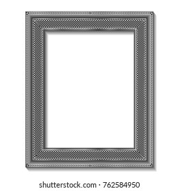frame silver color with shadow on white background