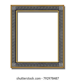 frame silver color with shadow on white background