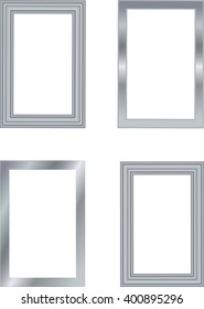 frame silver, four frame metal silver, vector