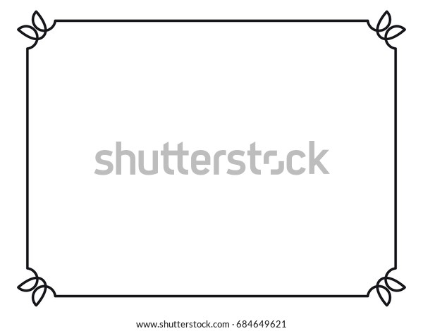 Normal Border Horizontal Frame Simple Border Horizontal Stock Vector (Royalty Free) 684649621
